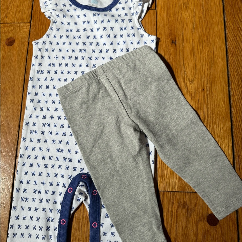 Cloud Island & Osh Kosh 2 pc One pc Jump suit 3-6 Months,Leggings 6-9 Mo…